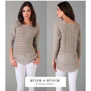 Alice + Olivia Hayden Cable Knit Sweater